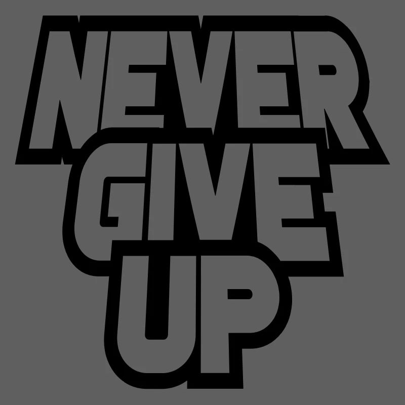 durchhalten cool never give up durchgestrichen log