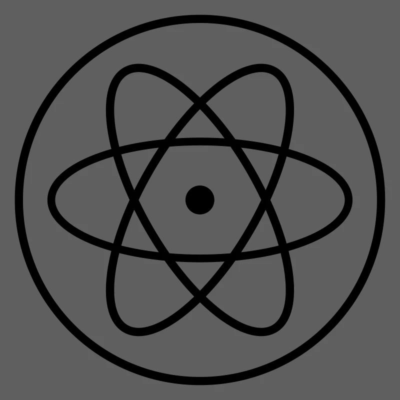 atom symbol researcher science laboratory circle logo