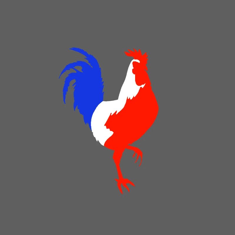 rooster blue white red