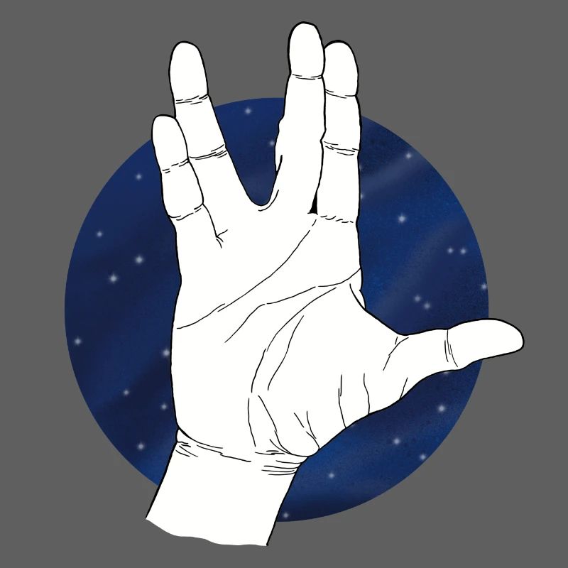 Hand Vulkaniergruß Sternenhimmel