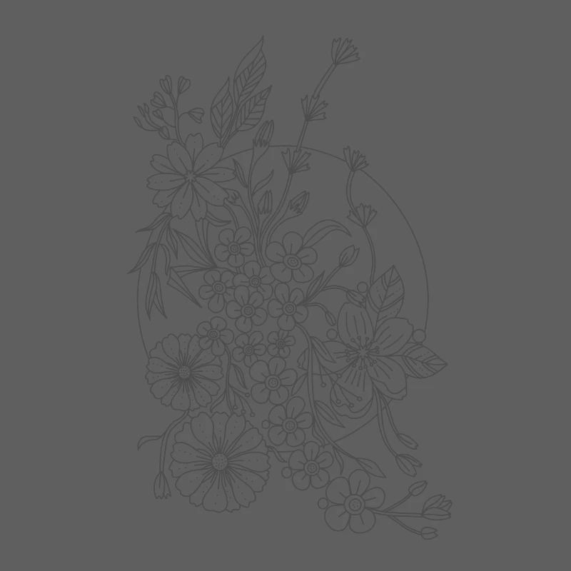 Centangle Fleurs sauvages avec lune blanche