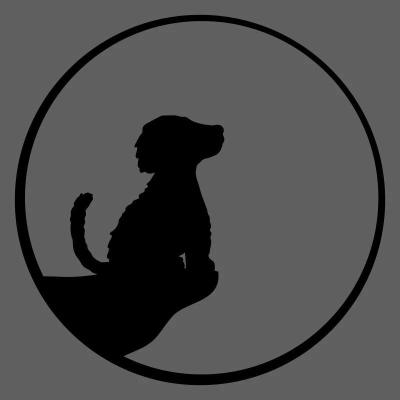 Klippe Mond sitzender Hund