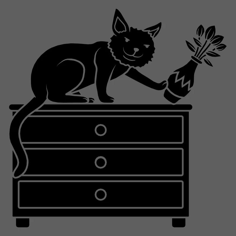 Vase de fleurs de bosses de chat effronté