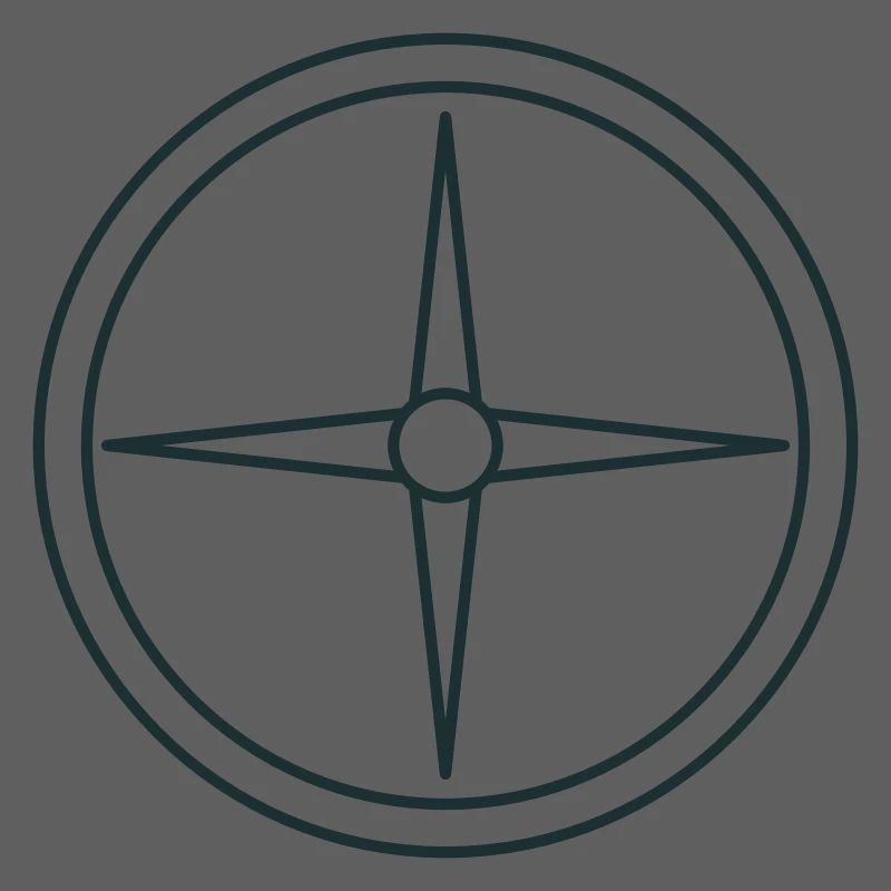 Compass rose with points
