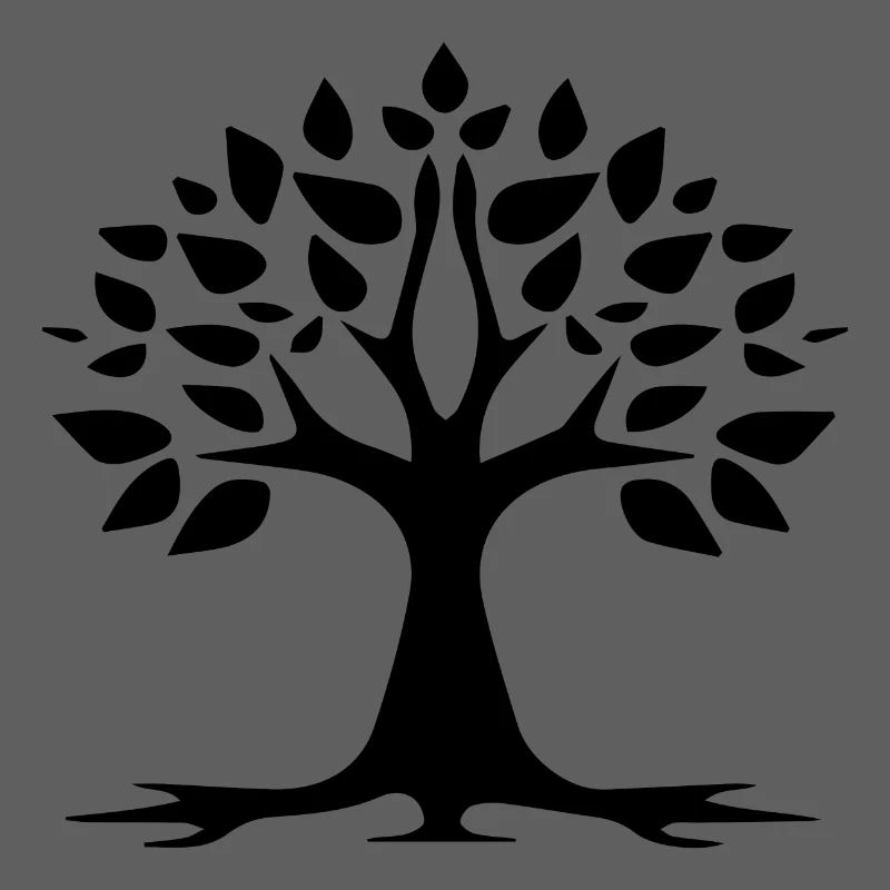 Stylized Tree Simple Tattoo Logo