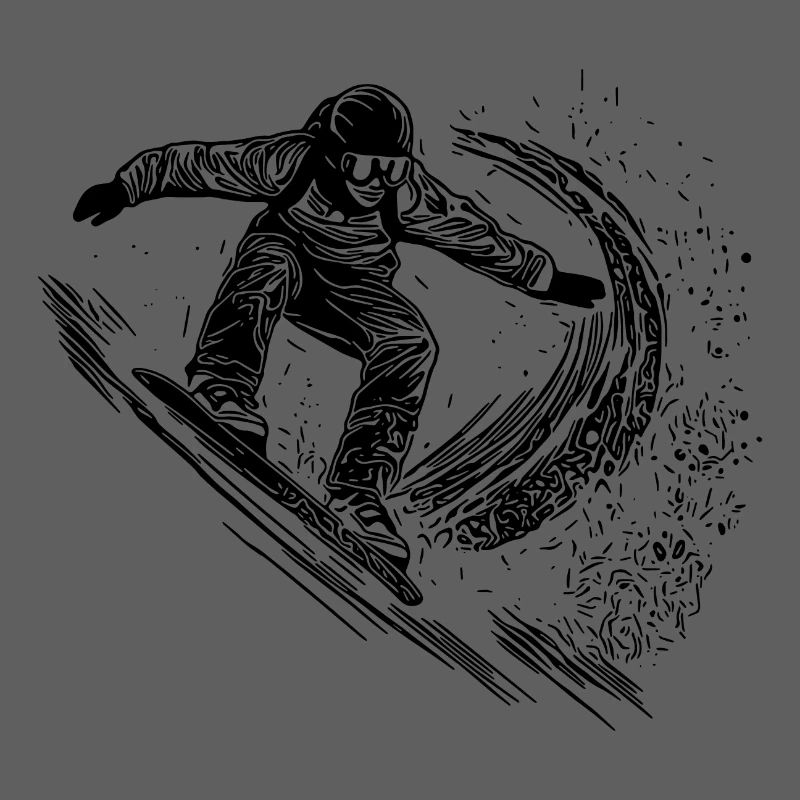 Deep Snow Snowboard Ride Jump Style Move