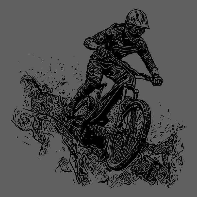 Radfahrer Mountainbiker Regen Schlamm Abfahrt