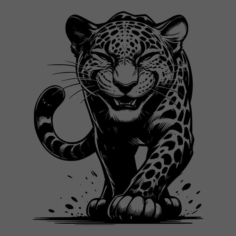 Listiger Leopard jagend mit Flecken