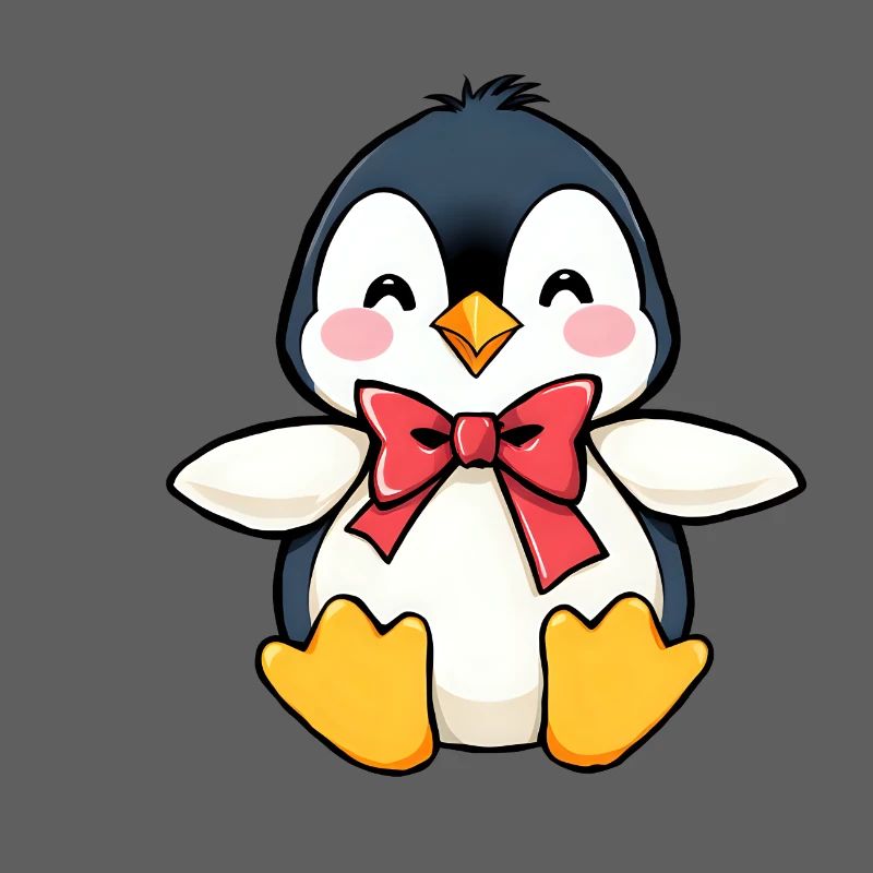 Charmanter Pinguin mit roter Fliege