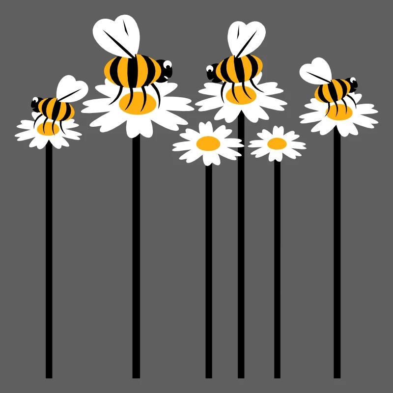 Beaucoup d’abeilles, de bourdons, de marguerites, de fleurs pollinisatrices