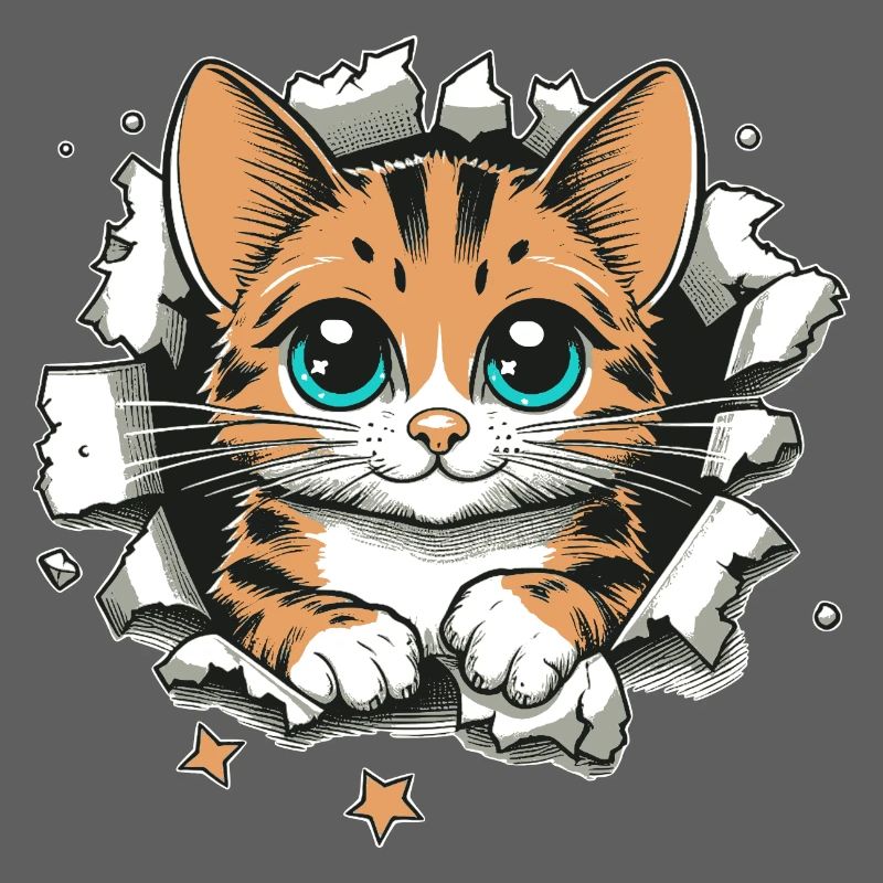 Chat mignon déchiré