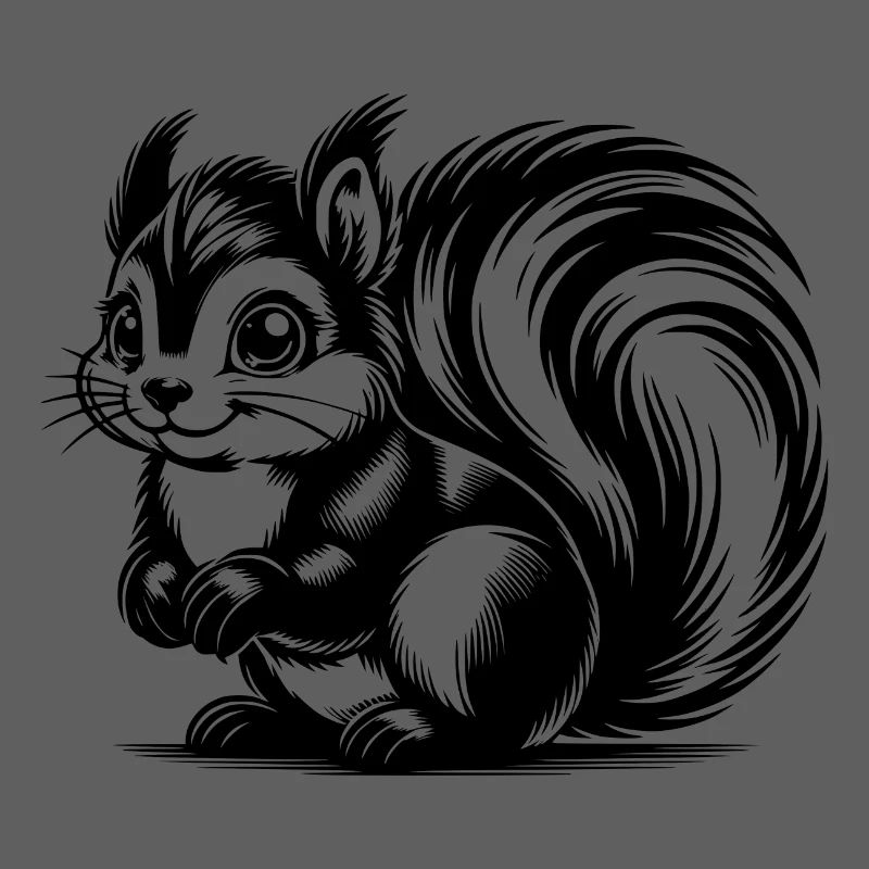 Mignon mignon écureuil Dessin