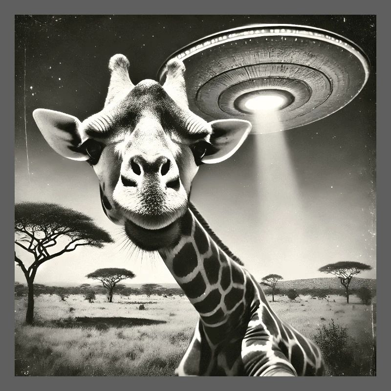 Lusitge Giraffe UFO Alien Selfie