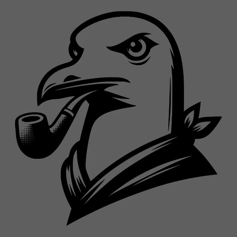 Mouette avec sifflet dans le style de dessin animé