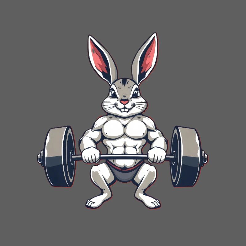 Muscular bunny during training