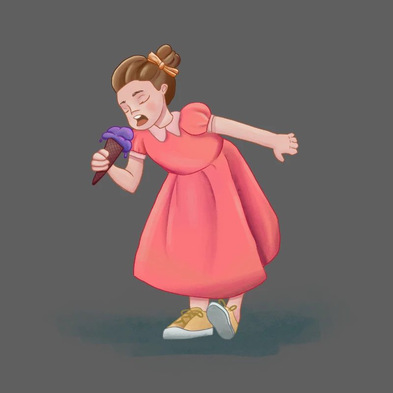 Mädchen mit Kleid und Eis