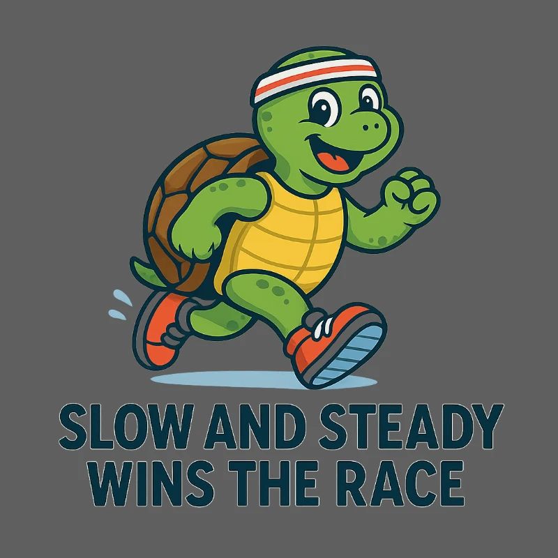 Chemise de course Funny Turtle – Slow & Steady