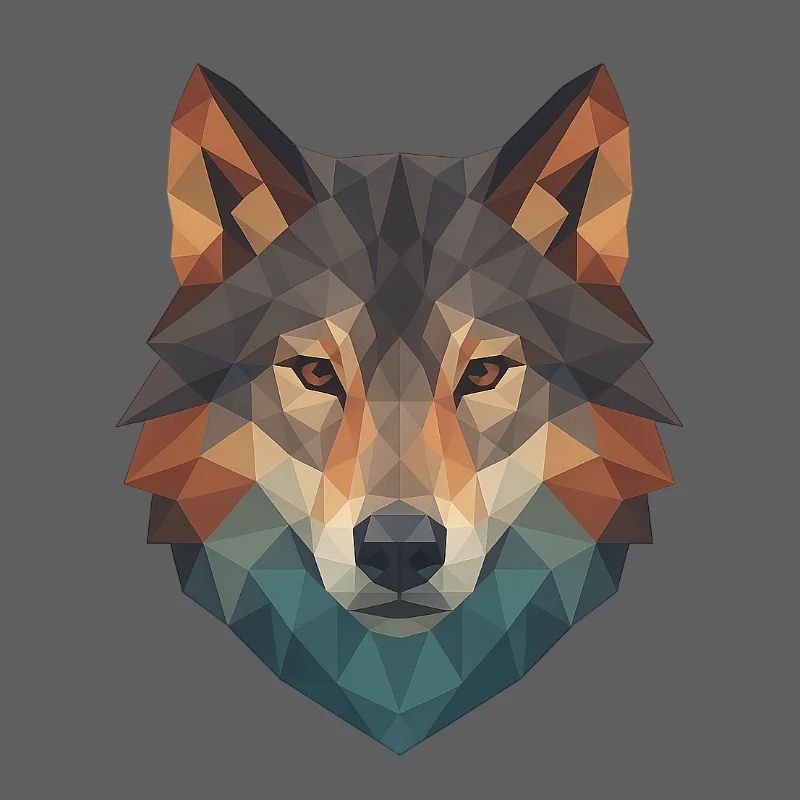 Geometric Wolf Head