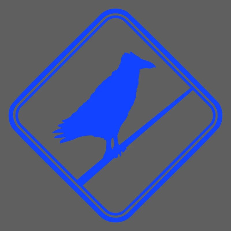 Corbeau assis Attention câble signe Note