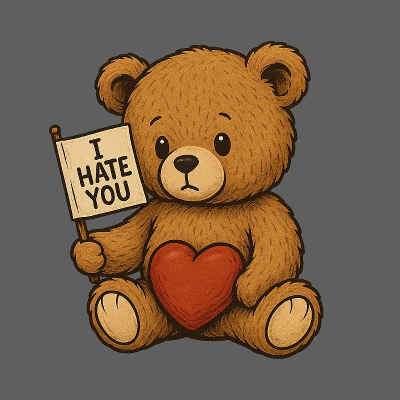 Love and Hate Teddy Bear Design