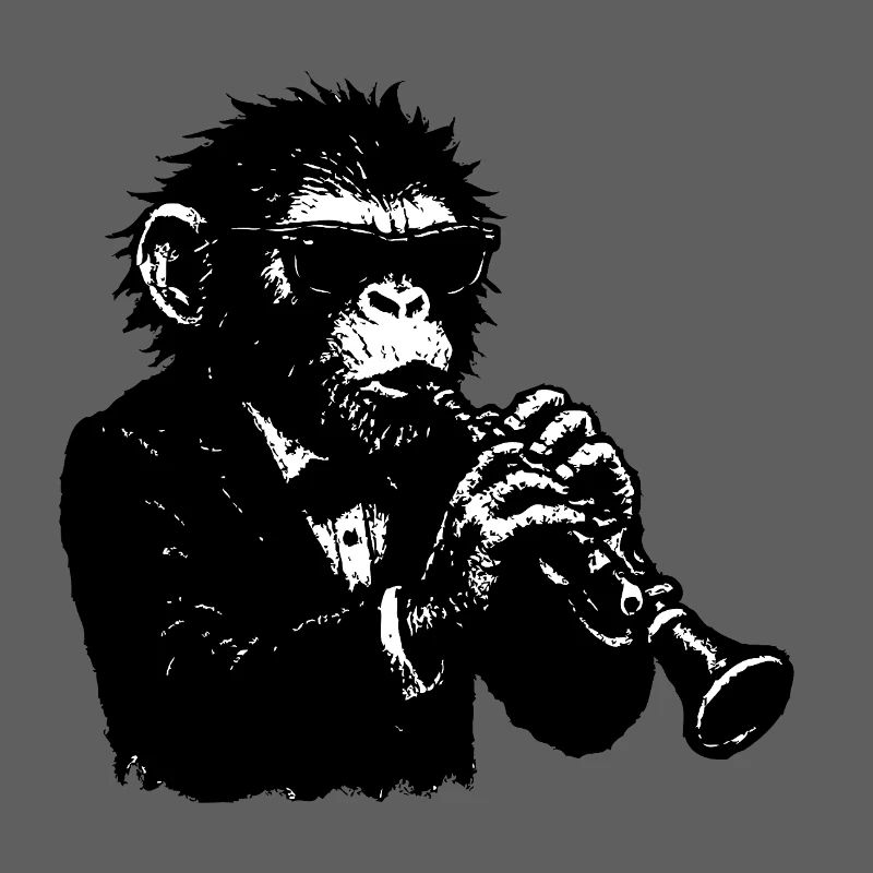 Clarinet monkey in the monkey orchestra