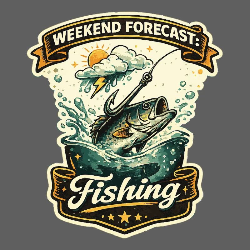Motif rétro de la prévision du week-end pour la pêche