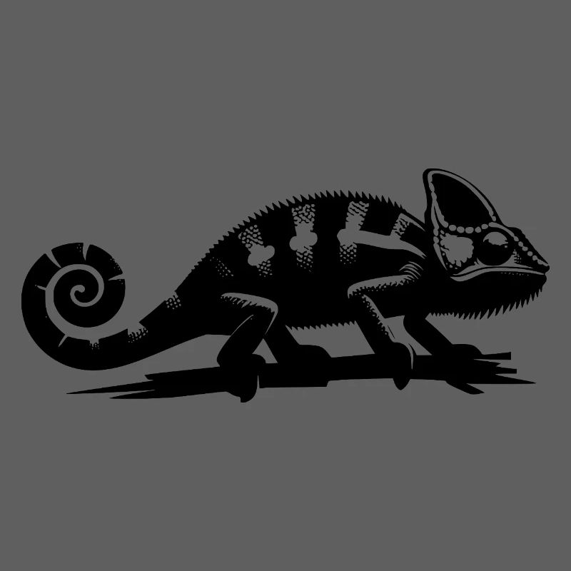 Petit dragon caméléon à la queue recourbée