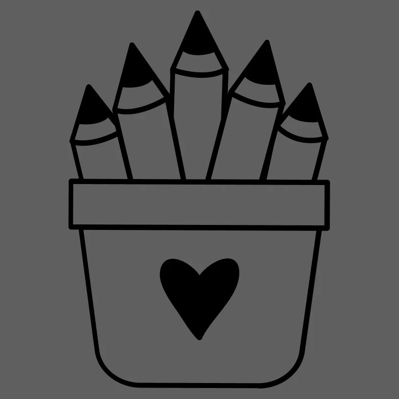 crayons d’amour mignons