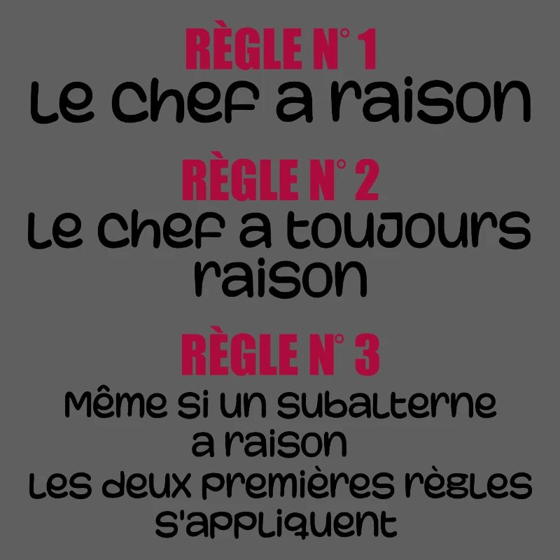 Les règles du chef