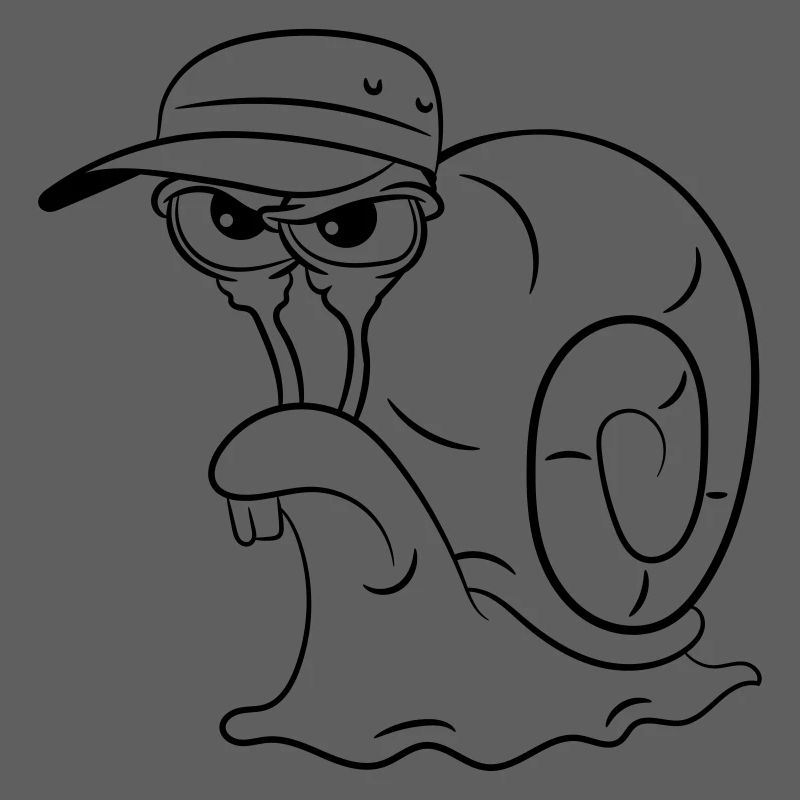 Escargot drôle mal