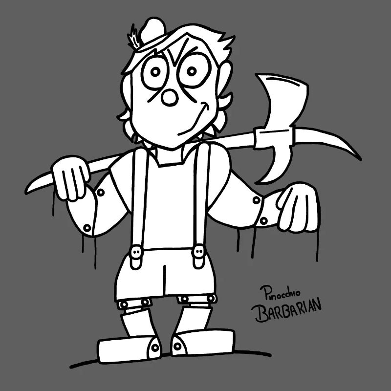 Puppet as Barbarian (white)