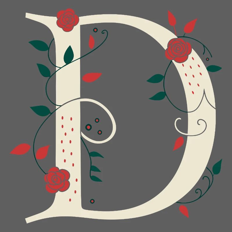Buchstabe D Monogramm Retro