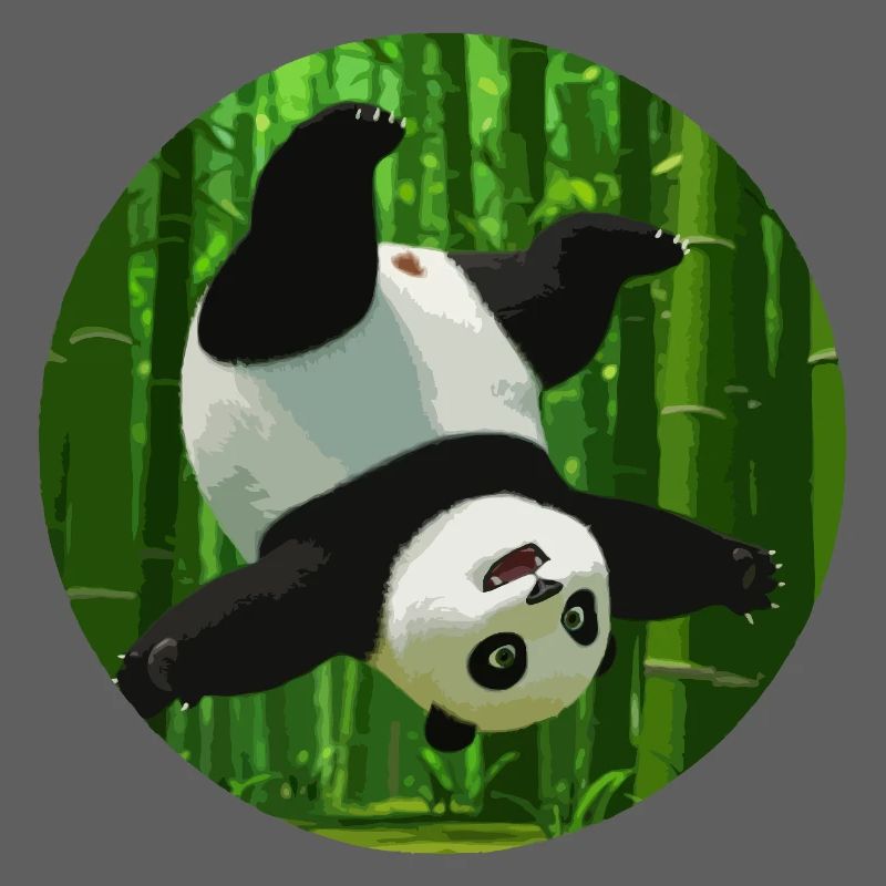 Panda making a somersault