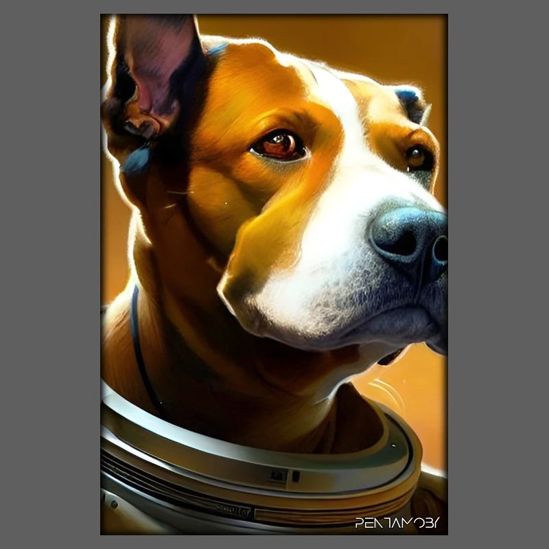 Dog Pet Astronaut Future Sci-Fi Technology