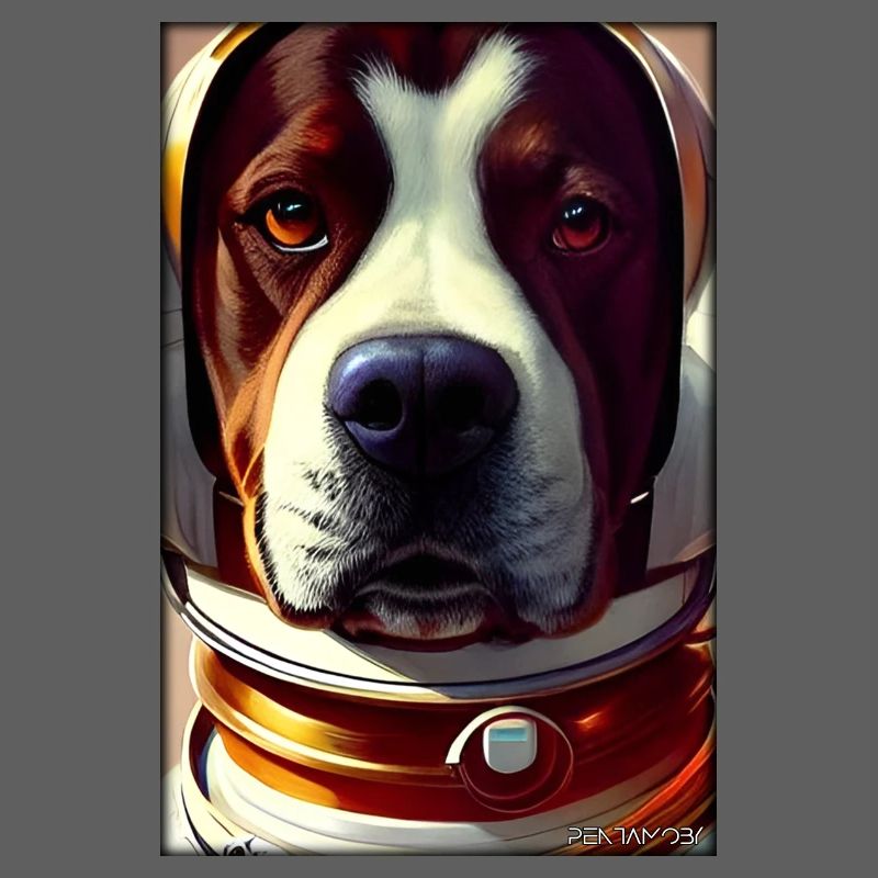 Dog Pet Astronaut Future Sci-Fi Technology