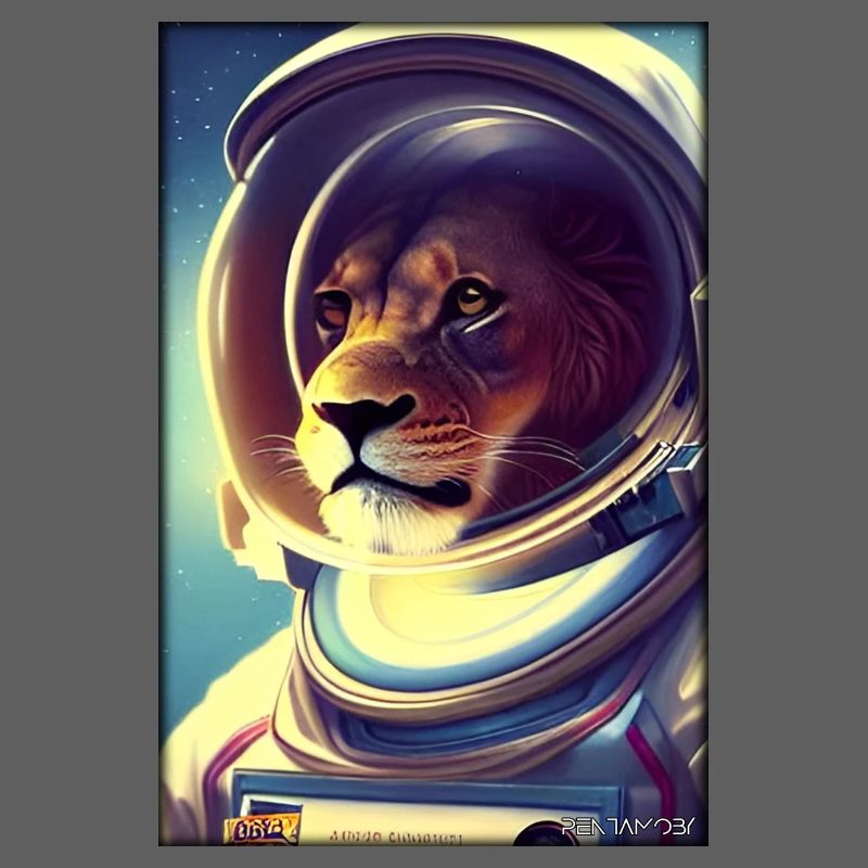Leo Big Cat Astronaut Future Sci-Fi Technology