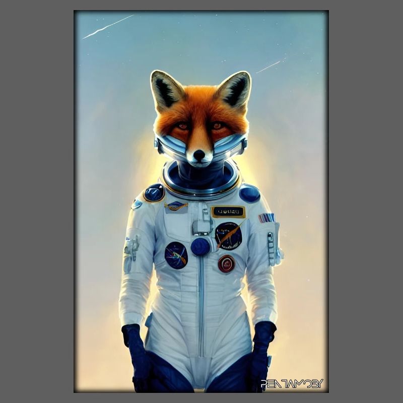 Fox Wildlife Astronaut Future Sci-Fi Technology
