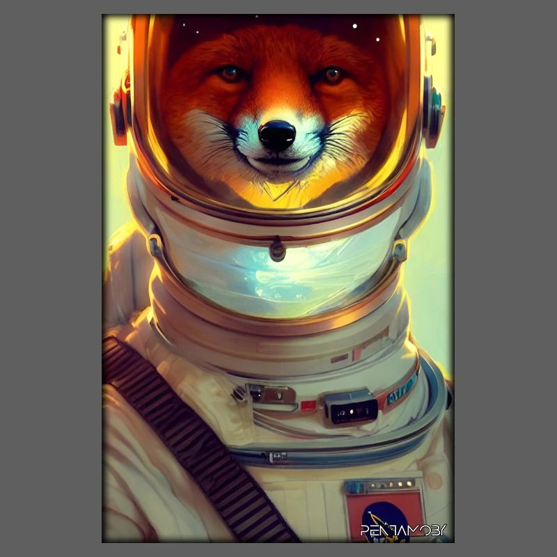 Fox Wildlife Astronaut Future Sci-Fi Technology