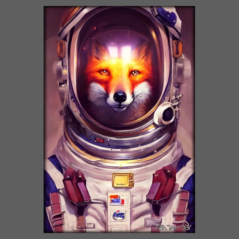 Fox Wildlife Astronaut Future Sci-Fi Technology