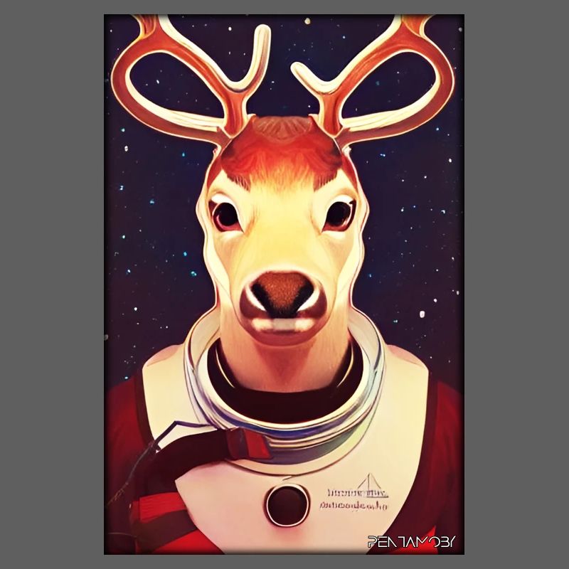 Reindeer Astronaut Future Sci-Fi Technology