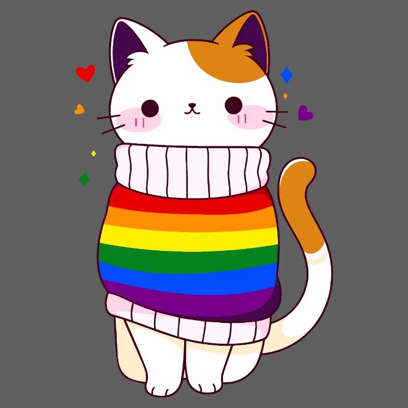 LGBTQ Regenbogenfahne Katze Queer CSD Pride