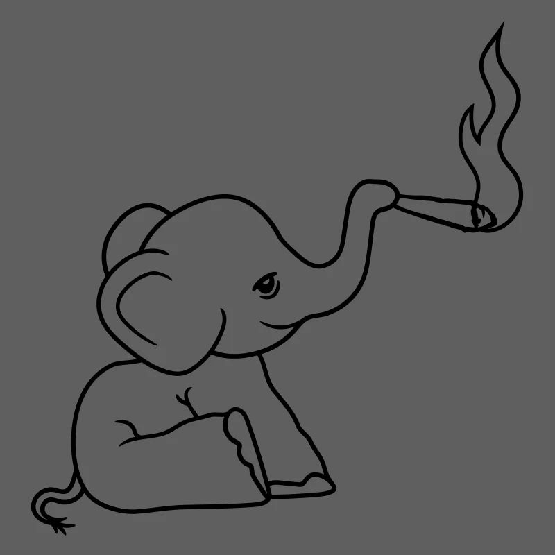 museau éléphant kiffen joint lapidé mauvaise herbe cannabi