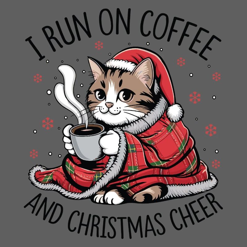 Kätzchen-Weihnachtskaffee und Freude