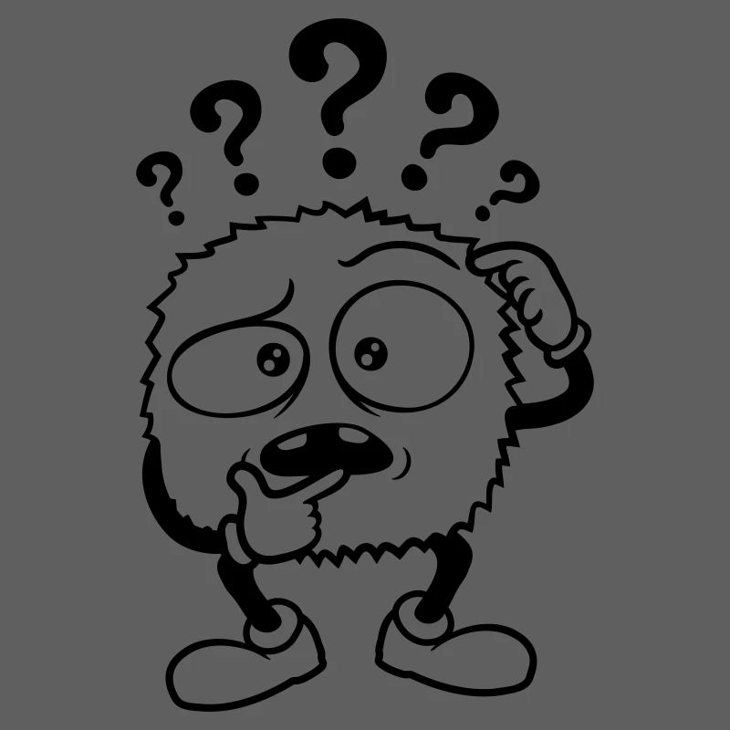 Doubtful question mark skeptical monster