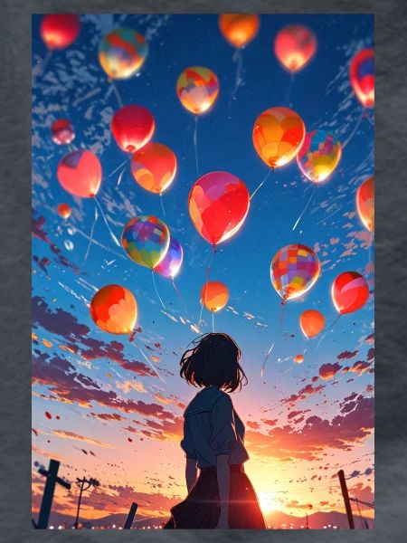 Mädchen mit Ballons