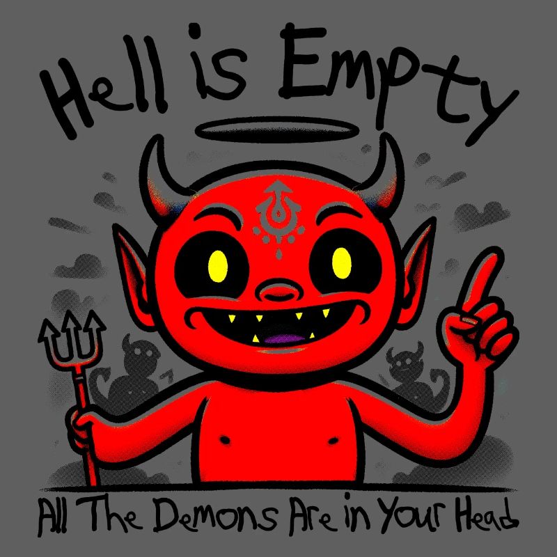 Cheerful Devil Meme - Ironic Retro Vintage