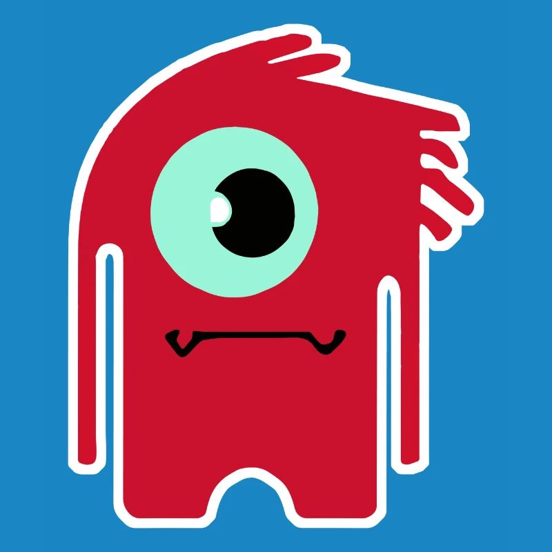 Red Cyclops Monster | Funny Chibi Alien 