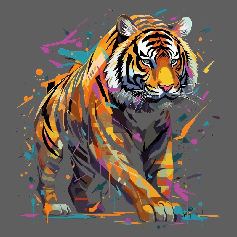 Wütender Tiger. Wut im Graffiti-Stil.