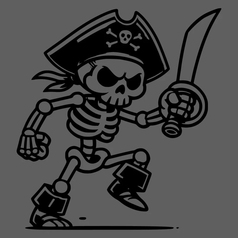 Squelette de pirate avec sabre