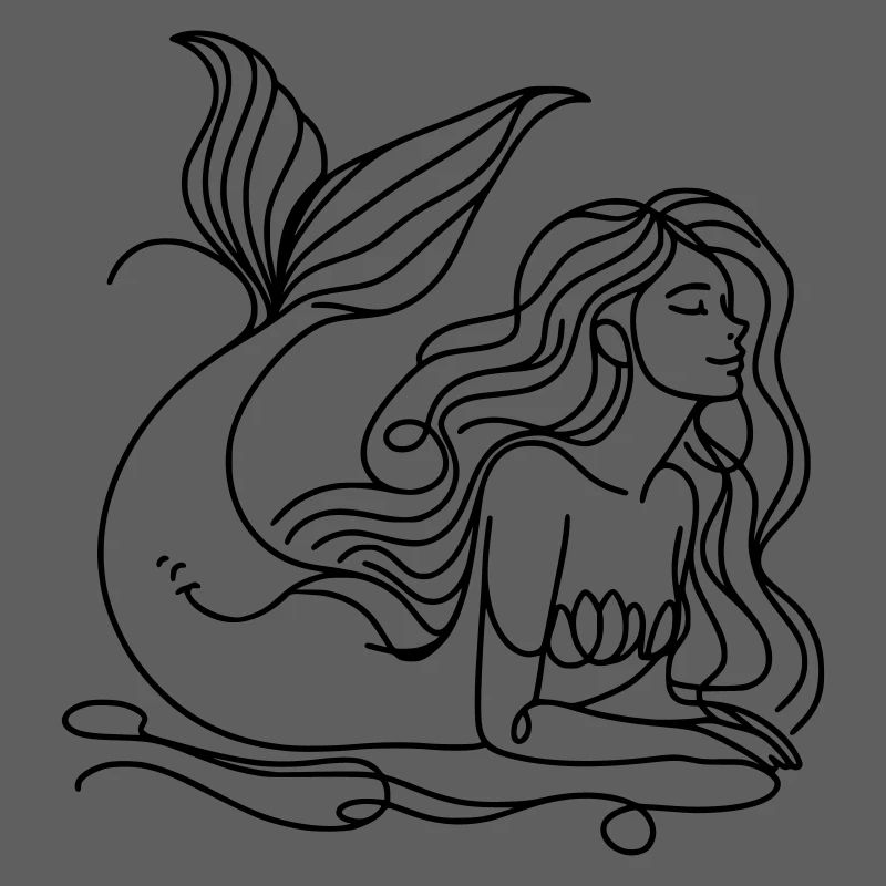 Drawing Mermaid Lineart